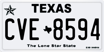 TX license plate CVE8594
