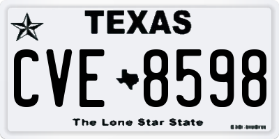 TX license plate CVE8598