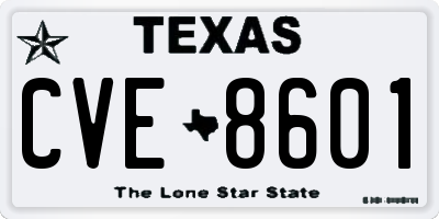 TX license plate CVE8601