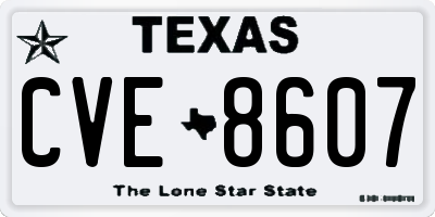 TX license plate CVE8607