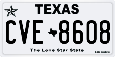TX license plate CVE8608