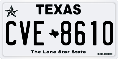 TX license plate CVE8610