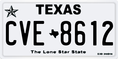 TX license plate CVE8612