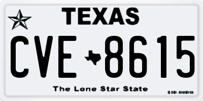 TX license plate CVE8615