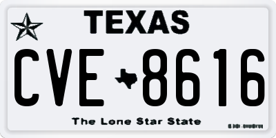TX license plate CVE8616