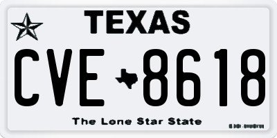 TX license plate CVE8618