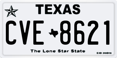 TX license plate CVE8621