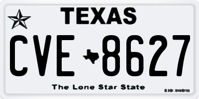 TX license plate CVE8627