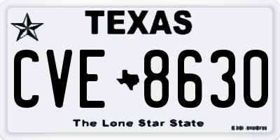 TX license plate CVE8630