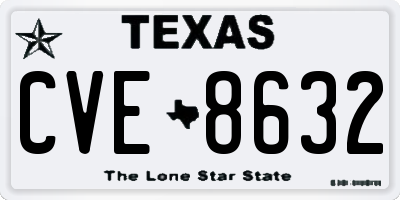 TX license plate CVE8632