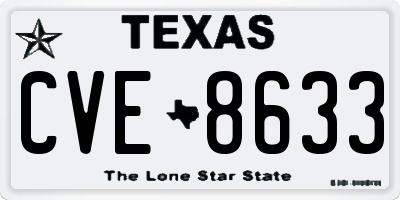 TX license plate CVE8633