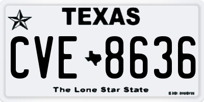 TX license plate CVE8636