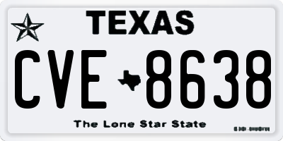 TX license plate CVE8638