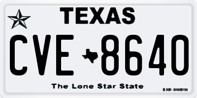 TX license plate CVE8640