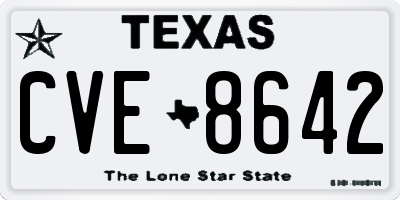 TX license plate CVE8642