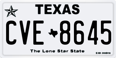 TX license plate CVE8645
