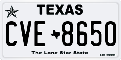 TX license plate CVE8650