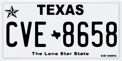 TX license plate CVE8658