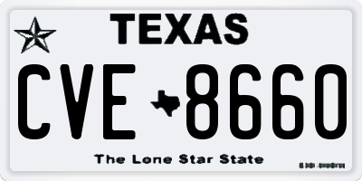 TX license plate CVE8660