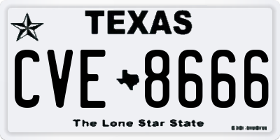 TX license plate CVE8666