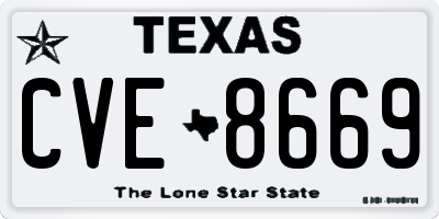 TX license plate CVE8669
