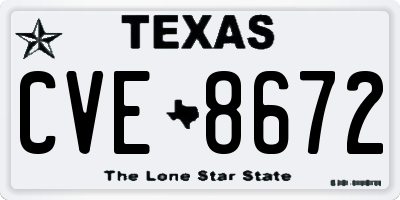 TX license plate CVE8672