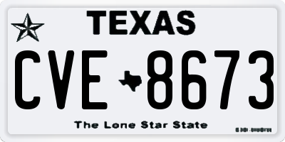 TX license plate CVE8673