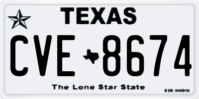 TX license plate CVE8674