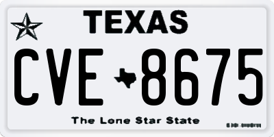 TX license plate CVE8675