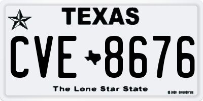 TX license plate CVE8676