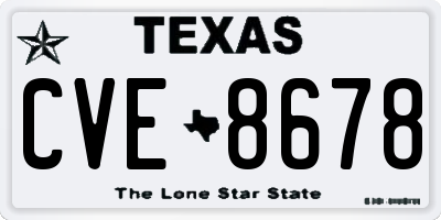 TX license plate CVE8678