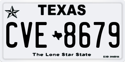 TX license plate CVE8679