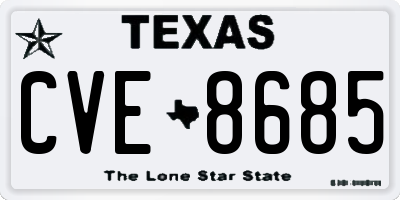 TX license plate CVE8685