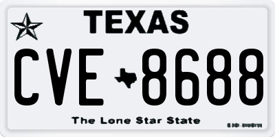 TX license plate CVE8688