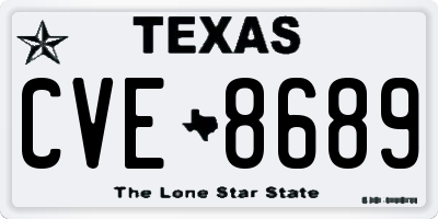 TX license plate CVE8689
