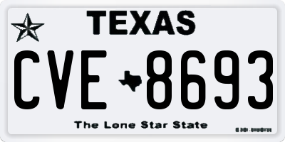 TX license plate CVE8693