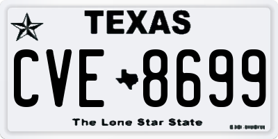 TX license plate CVE8699