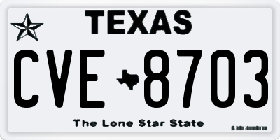 TX license plate CVE8703