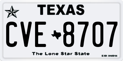 TX license plate CVE8707