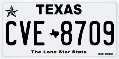 TX license plate CVE8709
