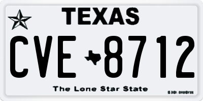 TX license plate CVE8712