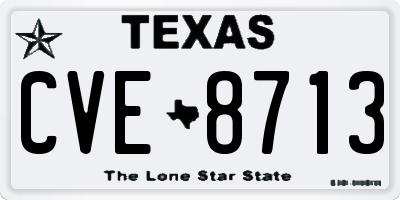 TX license plate CVE8713