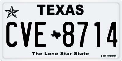 TX license plate CVE8714