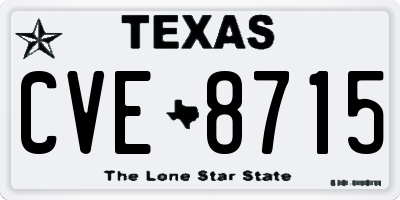 TX license plate CVE8715