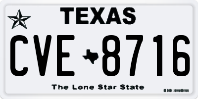 TX license plate CVE8716