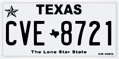 TX license plate CVE8721