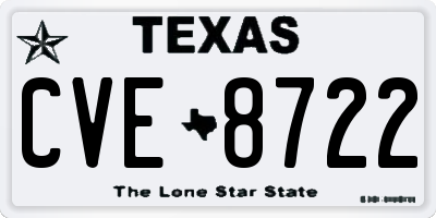TX license plate CVE8722