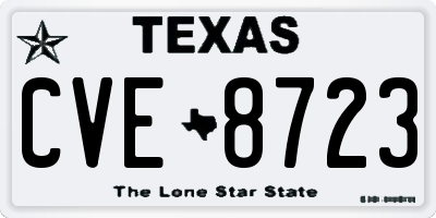 TX license plate CVE8723