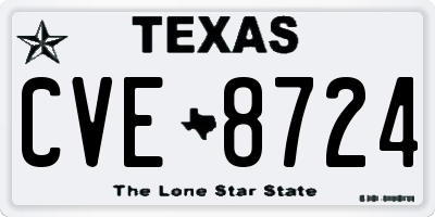 TX license plate CVE8724