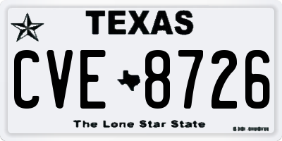 TX license plate CVE8726